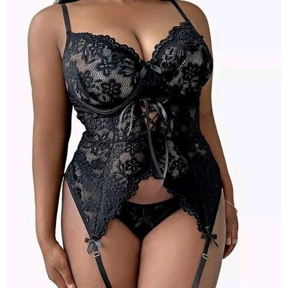 BNWOT Gorgeous black Underwired bodysuit top Lingerie size S teddy Babydoll - Picture 5 of 9